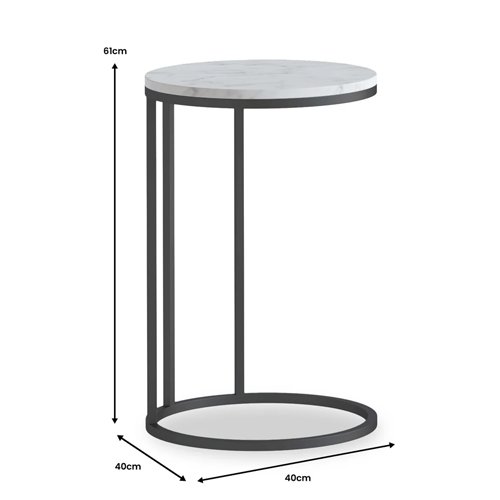 Marma Baswara Round C Side Table - Grey 2